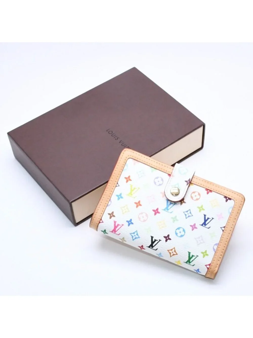 Louis Vuitton Portefeuille Vienois Bifold Wallet Monogram Multicolor White